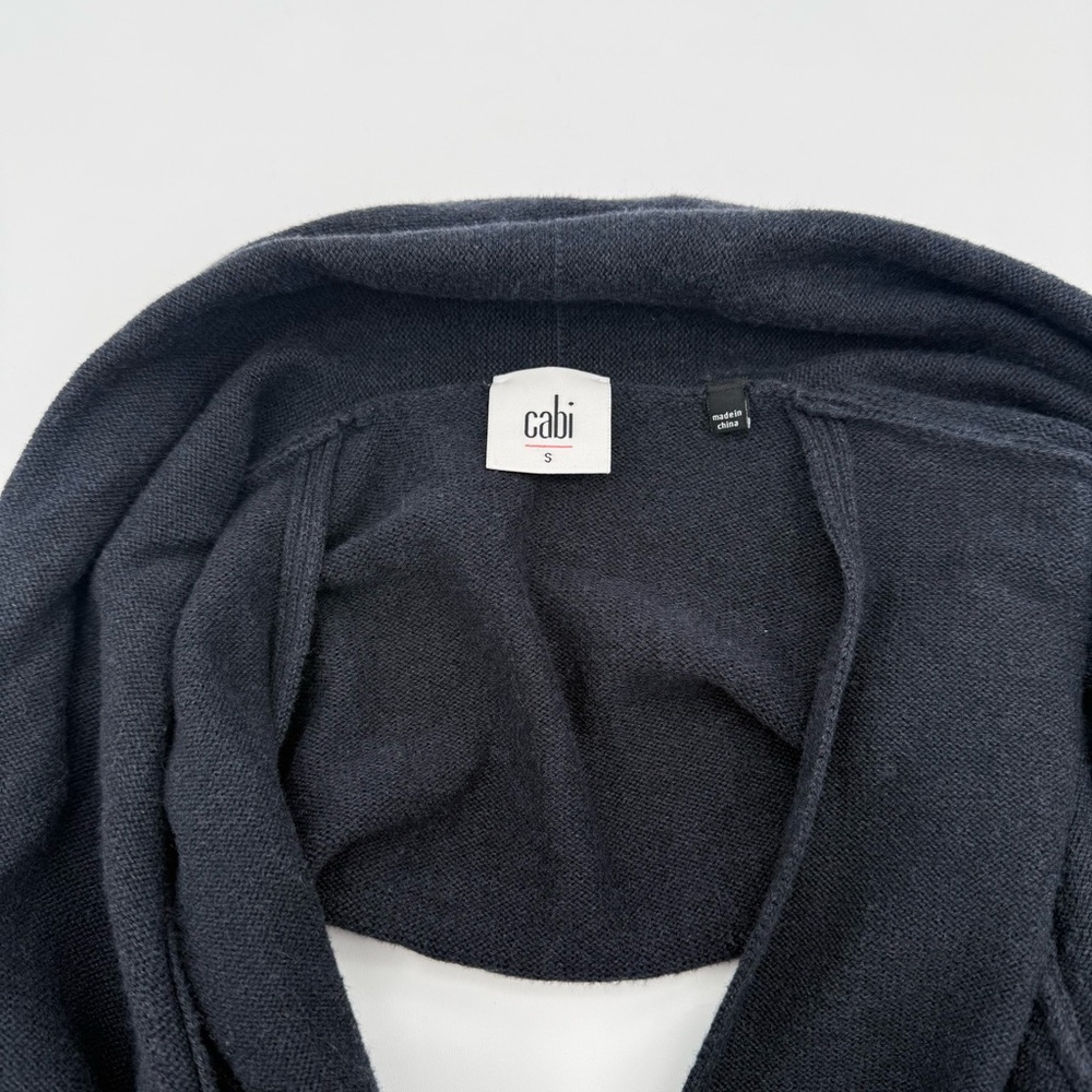 Cabi Women's Victoria Sweater Size Small Dark Navy Open Back Top Shawl - Picture 5 of 6
